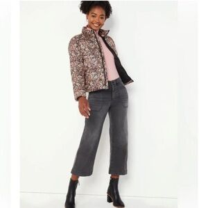 Time and Tru High Rise Wide Leg Crop Utility Jeans